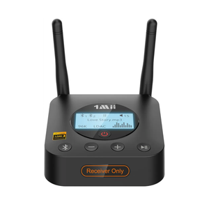 1Mii B06Pro+ Hi-Fi Bluetooth 5.3 Audio Receiver, LDAC Hi-Res Wireless Audio Adapter for Home Stereo w/aptX HD Low Latency, LCD Display, Long Range, Volume Control, 3.5mm AUX Optical Coaxial