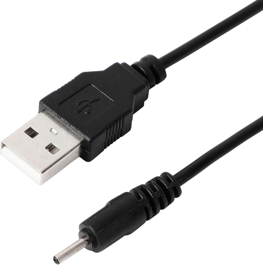 Uxcell USB Replacement Charger Cable, Fast Charging Cord DC 2mm Small Pin, Flexible Plug Barrel Connector 70cm Portable Cable for Nokia N78 N79 5230 5320 5310, Black