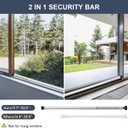 Sliding Door Security Bar17.5-50 inch Adjustable Patio Door Security bar, Heavy Duty Window Security Bars Inside for Sliding Glass Door Home Apartment Bedroom(White)