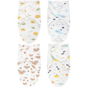 Newwiee 4 Pcs Preemie Baby Swaddle Wrap Adjustable Cotton Preemie Swaddle Blanket for Newborn Boys Girls(Pink Heart,Fit for Preemies)