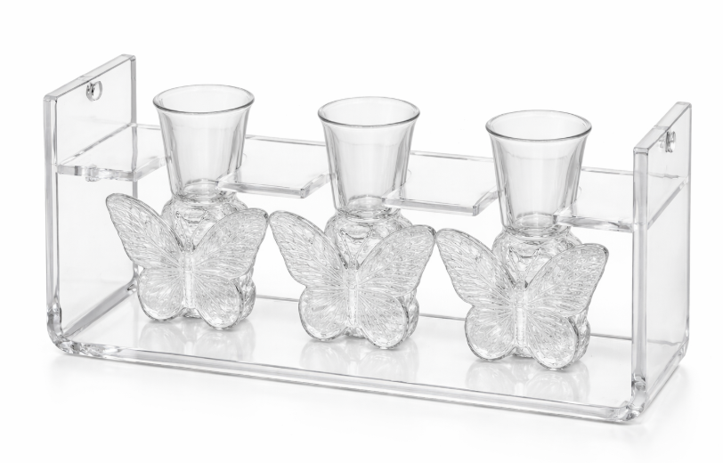 3pcs Butterfly Vase Propagation Stations: Glass Plant Terrarium with Wooden Stand for Home Office Desk Decor, Unique Gifts for Plant Lovers Women Mom 