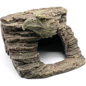 Reptile Rock Basking Platform, Gecko Hide Cave Hiding Place, Snake Cave and Hides for Reptiles, Amphibians, and Small Animals, Lizards (Type-DMedium)