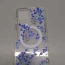 NITITOP iPhone 11 Case Cute Transparent Floral Flower Pattern for Women Girl Branch Flower Design Case Soft TPU Shockproof Protective Cover - Blue