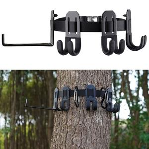 HNJXCAQYQ Treestand Strap Gear Hangers Comes with 3 Metal Gear Hooks and 1 Bow Hanger, for Tree Stand Platform Hunting Gears