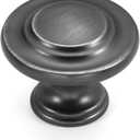 HESTIA HARDWARE 10 Pack | 1-1/3 Inch Round Pewter Silver Drawer Knob | Antique Drawer Knobs and Pulls, Kitchen Door Knobs for Cabinets Or Bathroom Cabinet Knobs | Dark Grey Dresser Knob(Z4.10.B)