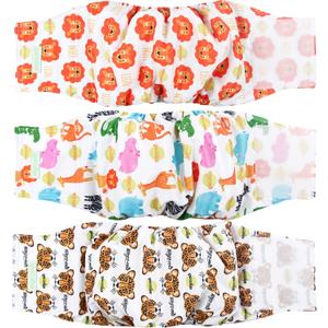 Wegreeco Washable Male Dog Belly Band (Stylish Pattern)- Pack of 3 - Washable Male Dog Belly Wrap, Dog Diapers Male (S, Magic) (Small (11" to 14"), Magic with Hook & Loop Closure)