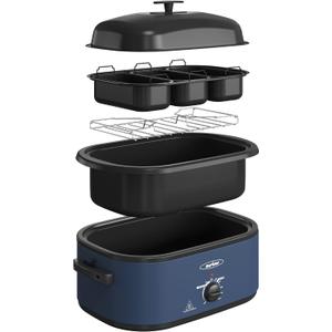 Sunvivi 24QT Electric Roaster Oven with 3 Buffet Server for 30lb Big Turkey