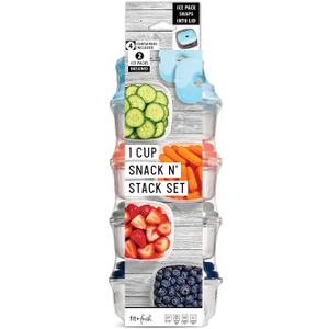 Fit & Fresh Stak Pak Set, 6 Piece, Plastic, New Multicolored