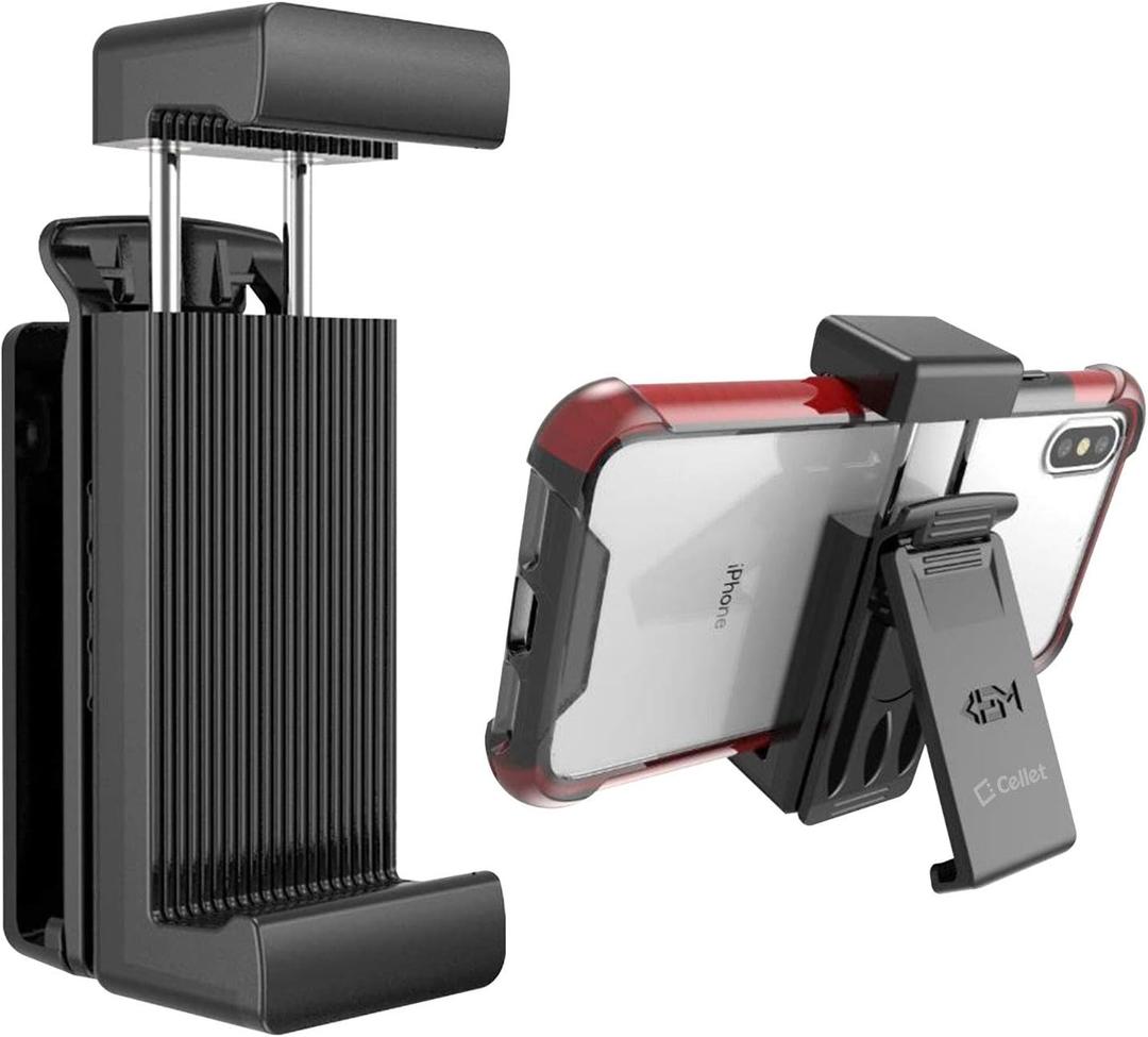Cellet Universal Heavy Duty 360-Degree Swivel Belt Clip Holder with Kickstand - Fits Most Smartphones with Cases - Durable and Secure Compatible with Apple iPhones, Samsung Galaxy, Google Pixel, Moto