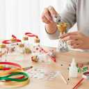 GLEAVI 12pcs Christmas Fillable Bell Ornaments, 50ml Clear Plastic Booze Balls with Screw Caps & Red Ribbons, Fillable Ball Bottles for Drinks, Candy & DIY Xmas Party Decorations