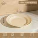 10 Inch Ceramic Dinner Plates - Set of 6, Spiral Pattern Series, Matte Glazed Dinner Plates for Kitchen or Entertaining, Microwave & Dishwasher Safe