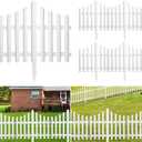 ELECLAND 5 Pieces Garden Fence with 5 Pieces Fence Inser White Plastic Fence Garden Picket Fence Edgings Lawn Flowerbeds Plant Borders Decorative Garden Yard