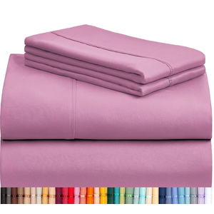 LuxClub 3 PC Sheet Set Bed Sheets Deep Pockets 18" Eco Friendly Wrinkle Free Cooling Machine Washable Hotel Bedding Silky Soft - Light Plum Twin XL