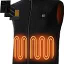 Heated Vest for Men Women, 3 Heating Levels 6 Heating Zones, Heated Jackets for Men Women (Not Included Battery) XXL Black