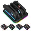 Vilante Charging Dock for Nintendo Switch 2 Joy-Con Controllers, 4 in 1 Charge Station for Nintendo Switch 2 with 5 Light Modes Magnetic Fast Controller Charger for Joy Con 2 with LED Indicators