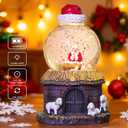 Christmas Snow Globes Swirling Glitter Santa Snow Globe Lantern Lighted Musical Water Lantern with 8 Songs for Christmas Decoration Gifts (Multicolor)