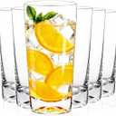 Drinking Glasses Set of 6, 16oz Glass Cups with Wide Mouth Design,Water Glasses for Bar Glassware, Premium Tall Glasses Drinking Set for Water, Beer, Juice and Cocktail, Unique Gifts for Christmas, Large
