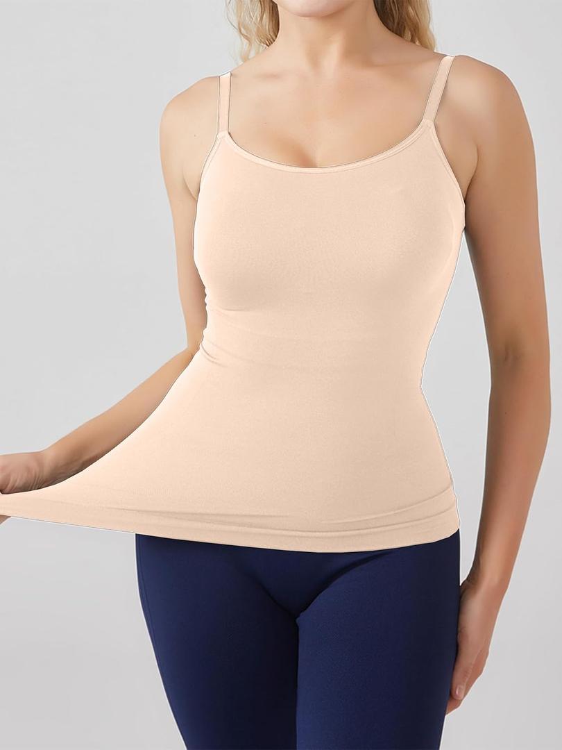 Womens Tummy Control Shapewear Tank Tops Seamless Scoop Neck Compression Tank Tops Body Shaper Camisole Slimming (X-Large, Colour of Skin)