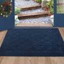 BEQHAUSE Dirt Trapper Door Mat 24" x 36", Doormat Non-Slip Entryway Rugs Washable, Dog Door Mat Stain Resistant and Absorbent Welcome Floor Mat for Front Back Door, Mud Wet Shoes & Paws, Navy Blue