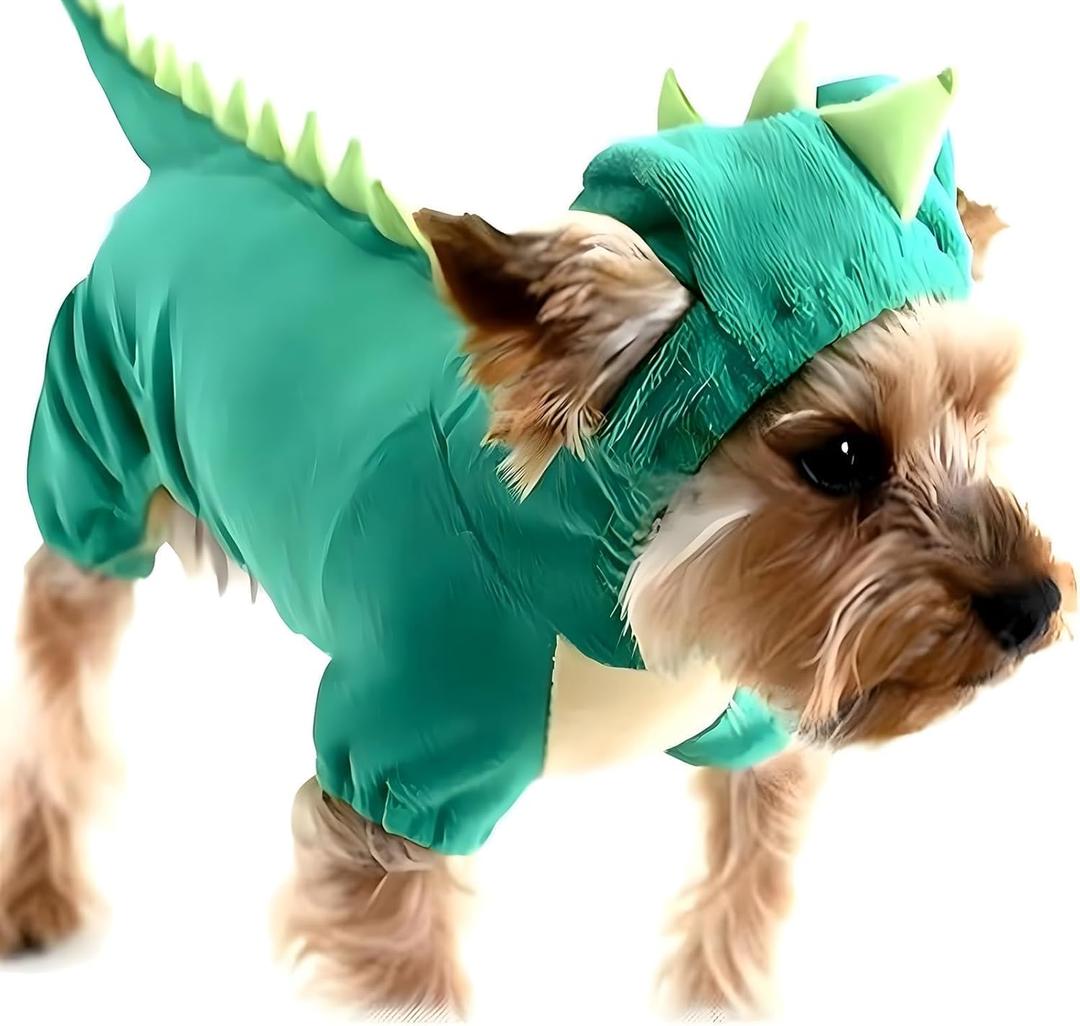 Hotumn Dinosaur Dog Halloween Costume Pet Dino Hoodie for Medium Dogs (XX-Large, Green)