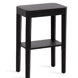 Kate and Laurel Talcott Modern Rectangle Wood Side Table, 16 x 10 x 25, Black, Transitional Decorative Two-Tier End Table for Use as a Bedroom Nightstand or Living Room Accent