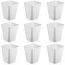 Hoolerry 9 Pieces Garbage Can 2 Gallon Small Trash Cans Bulk Bathroom Trash Bin Plastic Wastebasket Square for Bedroom Slim Bathroom Trashcan Small Container for Kitchen Office Home(White)