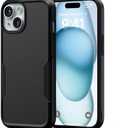 NTG【2023 New Designed for iPhone 15 Case, Heavy-Duty Tough Slim Shockproof [2 Layer Structure][Military Grade Protection] Phone Case for iPhone 15 (6.1 Inch), Black
