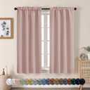 Aiyufeng Blush Blackout Curtains for Bedroom 63 Inch Length 2 Panels Set, Nursery Thermal Insulated Energy Saving Rod Pocket Window Treatment Curtains Blackout Drapes, W40 x L63 Inch, Blush