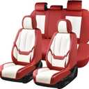 Coverado Car Seat Covers Full Set, Car Seat Protector Waterproof, Nappa Leather Car Seat Cushion, Seat Covers for Cars, Front Seats and Back Universal Fit for Most Cars