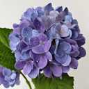 ZYTUYO 4PCS 19.6Inch Violet Blue Faux Hydrangea Artificial Flowers Silk Latex Realistic Full Large Hydrangeas Spring Long Stem Leaves Bouquet Plants for Tall Vase Table Garden Arrangements