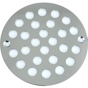 4 Inch Screw-in Round Shower Drain Cover Replacement Floor Drainer with Screws (Chrome)