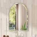 VocalStar Frameless Arch Mirror, 28" x 36" Bathroom Wall Mirror with Beveled Edge, Modern Decorative Vanity Mirrored for Living Room, Entryway, Bedroom | 1/4-Inch Shatterproof Glass