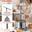 VEVOR Fruit Wine Press, 1.6 Gallon/6L, Stainless Steel Manual Juice Maker with Powerful T-Shaped Handle, Juice Making for Apple/Grape/Orange/Berry, Cheese/Tincture/Herbal Press, for Kitchen Home