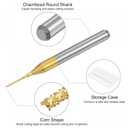 uxcell End Mill CNC Router Bits, 1/8" 3.175mm Shank 0.6mm x 5.5mm Titanium Coated Tungsten Carbide Engraving Milling Cutter for PCB Plastic Fiber Wood 4pcs