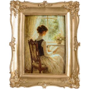 Vintage Picture Frame Gold, Antique Picture Frame with Glass Front, Resin Photo Frames for Tabletop Display & Wall Mounting, for Home Office Bedroom Living Room, Rectangle, Gold, 5x7 Inch