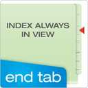 Pendaflex Pressboard End-Tab Classification Folders, Legal Size, 6 Section, 2.5" Expansion, Light Green, 10/BX (23324)