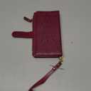 Harryshell 2 in 1 for Samsung Galaxy S26 Plus Wallet Case Magnetic Compatible with Magsafe RFID Blocking Card Holder Detachable Phone Cover Zipper Purse Kickstand Wrist Strap for Men Floral Burgundy