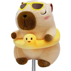 Swimming Ring Capybara Golf Club Head Cover, Small Size Fits Hybird and Irons, Large Size Fits Standard 460cc Driver HeadGolf Driver Headcover Funny Plush Animals