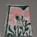 Pink and Green Boho Floral Kitchen Towels, Retro Mid Century Modern Flower Decorative Dish Towels Drying Cloth, Abstract Boho Floral Hand Towels for Bathroom Kitchen, 16x24 Inch Set of 2