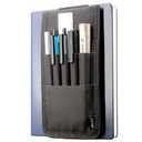 Pen Holder, Pencil Holder, Pen Sleeve Case for Hard Cover Journals, Notebooks, Books, Binders, Hold Multi Pens Pencils Rulers Durable Fabrics, Detachable, Elastic Band. Black.