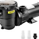 VEVOR Swimming Pool Pump 1.5HP 115V 1100W, Single Speed Pumps for Above Ground, Powerful Pool Pumps with Strainer Filter Basket, 5280 GPH Max. Flow, Certification of ETL for Security