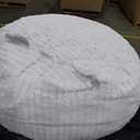 Hobestluk 4ft Bean Bag Chairs for Adults Large Beanbag Chair with Dutch Corded Plush Cover Big Bean Bag Chair for Living Room Bedroom Dorm Office - White (42" x 42" x 24")