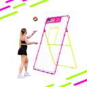 7x4 Ft Volleyball Rebounder Net; 6-Angle Adjustable Volleyball Training Aid and Video for Solo Practice; Durable Equipment for Bumping, Spiking, Lacrosse, Softball, Soccer, Tennis-with Travel Bag