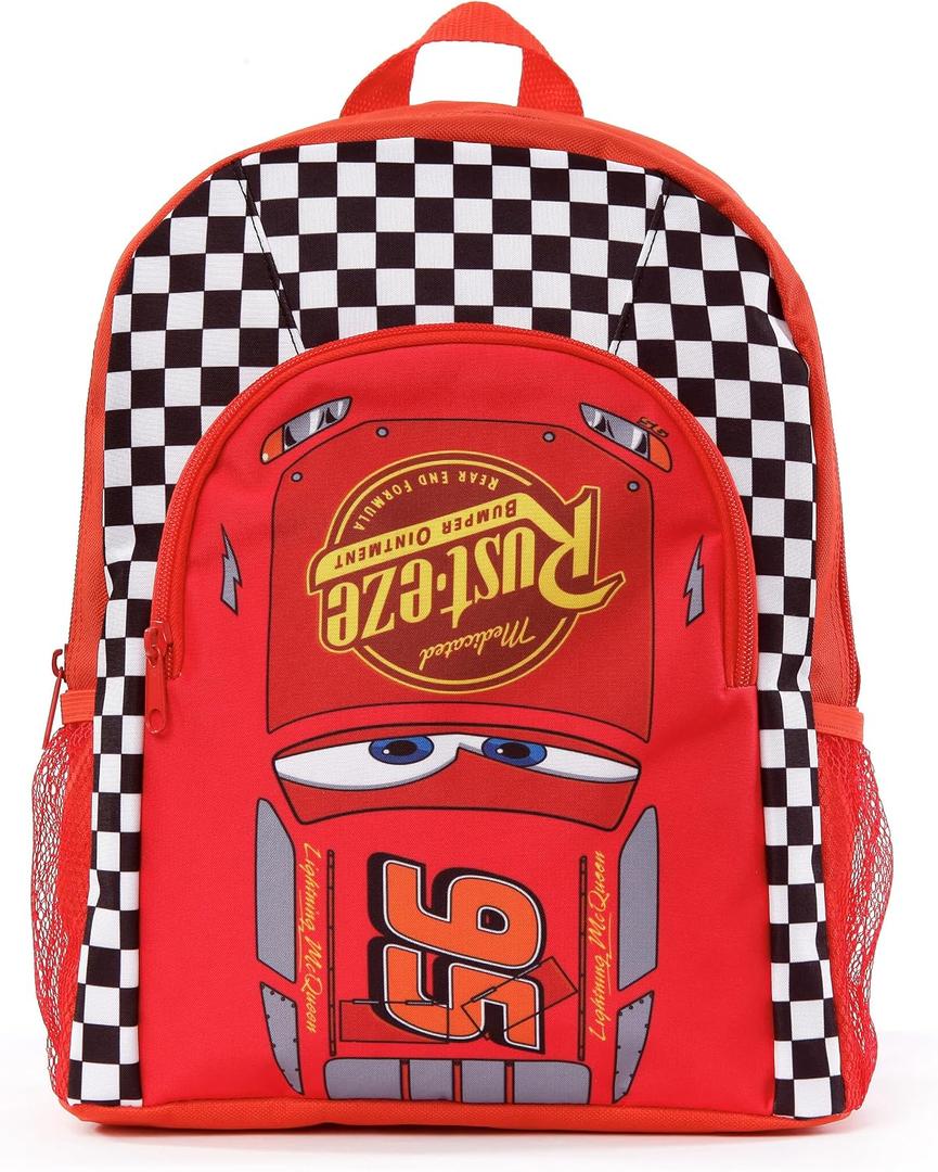 Disney Cars Backpack | Boys Backpacks for School | Lightning McQueen School Bag for Kids (Red, S)