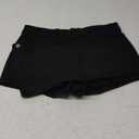 SHENHE Women's Vintage Mini Denim Skorts Wrap Overlay Irregular Stretchy Cargo Shorts (Large, Pure Black)