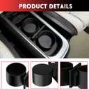 Dual Cup Holder Insert Compatible with ID.Buzz Buzz Box | 84mm (3.31") Wide Holders Fit Most Cups, Holds 2 Cups or Water Bottles, No Tools Needed（Black）