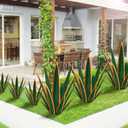 KODIBO Large Tequila Rustic Sculpture, Rustic Metal Plants for Outdoor Patio Yard, Home Decor Hand Painted Agave Garden Statue, Outdoor Lawn Ornaments Yard Stakes (Dark Green - L), 23.6 inches x 3.9 inches x 23.6 inches