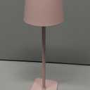 Mikasa LED Cordless Metal Table Lamp, Portable & Rechargeable 5,000 mAh Battery, 3-Color Stepless Dimming, Modern Pink Accent Light for Desk or Nightstand, 4.25 x 4.25 x 14.8 Inches