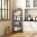 HOMEFORT 5-Shelving Unit, Adjustable Wire Shelving, Metal Wire Shelf Rack Organizer for Kitchen, Pantry, Closet, Bathroom, Laundry, Black,21" W x 11" D x 53" H