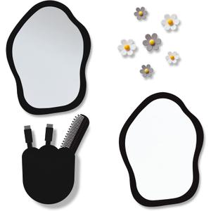KEYDUACU 12 pcs Girls Locker Accessories, Locker Decorations Including Mirrors, whiteboards, Magnets and organizing Supplies. Ideal for Back-to-School Essentials and The Office (12 pcs-Black)